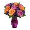 Purple & Orange Rose Bouquet