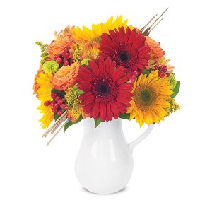 Autumn Celebration Bouquet in a Pitcher